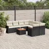 Image de vidaXL Ensemble de jardin 9 pcs - Résine tressée - Noir