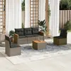 Image de vidaXL Salon de jardin 6 pcs gris - Résine tressée