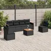 Image de vidaXL Salon de jardin 7 pcs - Noir Résine Tressée