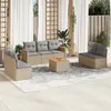 Image de vidaXL Salon de jardin - 8 pièces - Résine tressée mélange beige
