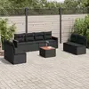 Image de Salon de jardin vidaXL 9 pièces noir
