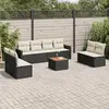 Image de vidaXL Salon de jardin 9 pcs - Noir