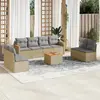 Image de VIDAXL Salon 9 pcs mélange beige résine tressée