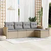 Image de vidaXL Salon de jardin 5 pcs - Beige
