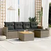 Image de vidaXL Salon de jardin gris 6 pcs résine tressée