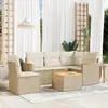 Image de vidaXL Ensemble de Jardin avec Coussins 6 pcs - Résine Tressée Beige