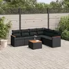Image de vidaXL Salon de jardin 7 pièces - Noir