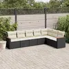 Image de vidaXL Salon de Jardin 7 pcs Noir Résine Tressée