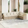 Image de vidaXL Salon de jardin 7 pcs beige