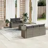 Image de vidaXL Salon de jardin - Gris - Résine tressée