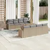Image de Ensemble salon de jardin VIDAXL avec coussins beige (9 pièces)