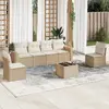 Image de Salon de jardin vidaXL résine tressée beige
