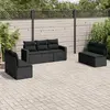 Image de VIDAXL Salon de jardin 7 pcs - Noir - Résine tressée