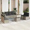 Image de vidaXL Salon de jardin 8 pcs Gris clair