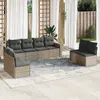 Image de Salon de jardin vidaXL 8 pièces - Résine tressée - Coussins gris