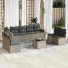 Image de vidaXL Salon de jardin 9 pcs - Beige