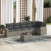 Image de vidaXL Salon de jardin 7 pcs gris résine tressée