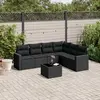 Image de vidaXL Salon de jardin 7 pcs - Noir