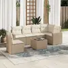Image de vidaXL Salon de jardin 7 pcs - Beige