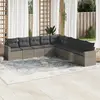 Image de vidaXL Salon de jardin 9 pcs gris