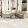 Image de Salon de jardin 10 pcs - Beige résine tressée