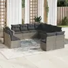 Image de vidaXL Salon de jardin 11 pcs - Résine tressée grise