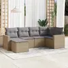 Image de vidaXL Salon de jardin 6 pcs - Beige
