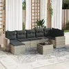 Image de vidaXL Salon de jardin 8 pièces avec coussins - Gris clair