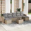 Image de Salon de jardin vidaXL 8 pcs - Beige résine tressée