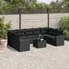 Image de vidaXL - Ensemble de jardin 10 pcs avec coussins noir