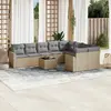 Image de vidaXL Salon de jardin 10 pcs Résine Tressée - Beige