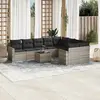 Image de vidaXL Salon de jardin avec coussins 10 pcs Résine tressée - Gris clair