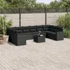 Image de vidaXL Salon de jardin 11 pcs - Noir