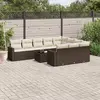 Image de vidaXL Salon de jardin et coussins 11 pcs - Marron