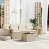 Image de vidaXL Salon de jardin 4 pcs - Beige