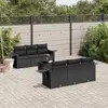 Image de vidaXL Salon de jardin 7 pcs avec coussins - Noir