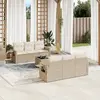 Image de vidaXL Salon de jardin 7 pcs Résine tressée Beige