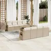 Image de Salon de jardin vidaXL 9 pièces avec coussins - Beige