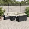 Image de vidaXL Salon de Jardin 9 pcs Résine Tressée Noir