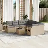 Image de vidaXL Salon de jardin 9 pcs - Beige