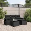 Image de vidaXL Salon de jardin 4 pcs avec coussins - Noir