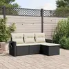 Image de VIDAXL Salon de jardin 4 pcs avec coussins noir