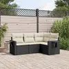 Image de VidaXL Salon de jardin 4 pcs - Noir Résine Tressée
