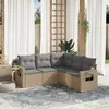 Image de vidaXL Salon de jardin 5 pcs Beige