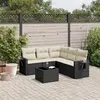 Image de vidaXL Salon de jardin 6 pcs noir - Résine tressée