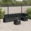 Image de VIDAXL Salon de jardin 7 pcs - Noir