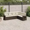 Image de VidaXL Salon de Jardin 6 pcs avec Coussins - Marron
