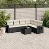 Image de vidaXL Salon de jardin 7pcs - Noir Résine Tressée