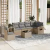 Image de vidaXL Salon de jardin 7 pcs - Beige