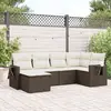 Image de vidaXL Salon de jardin 6 pcs marron - Résine tressée